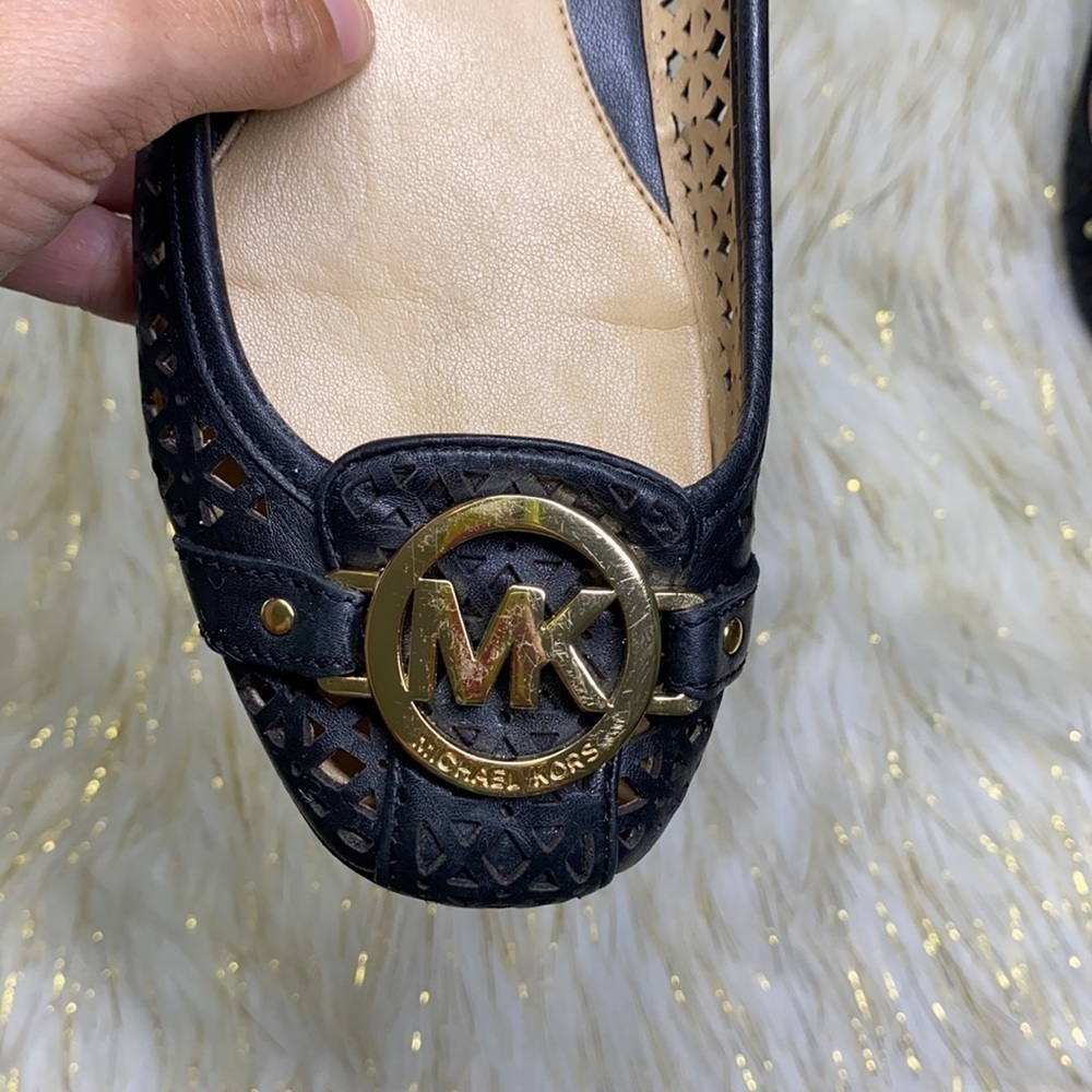 Michael Kors -Fulton Black Woven Moccasin Flat 6.5 - Picture 3 of 13